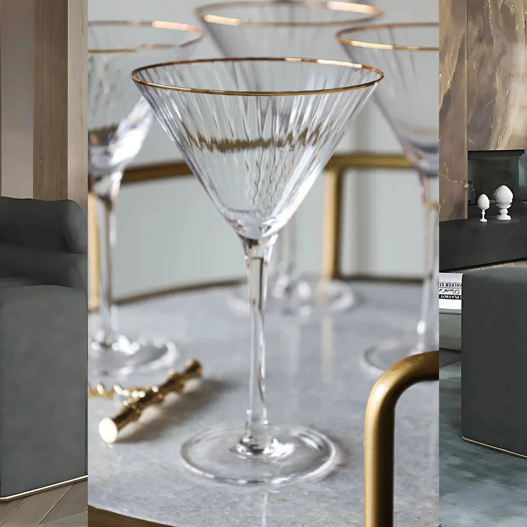 Gold Rim Martini (Set Of 2)