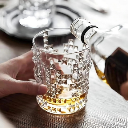 Dotty Crystal Whiskey Glass - Pack Of 6 (Made In Czech Republic)