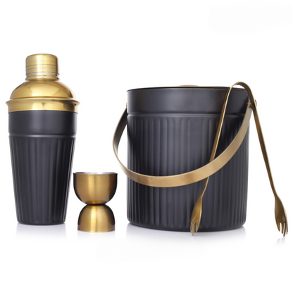 Golden Black Ice Bucket Set