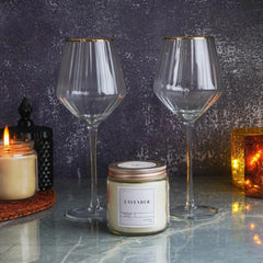 Gold Rim Wine Glass