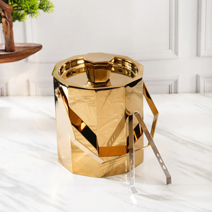 Hexagonal Ice Bucket With Tong