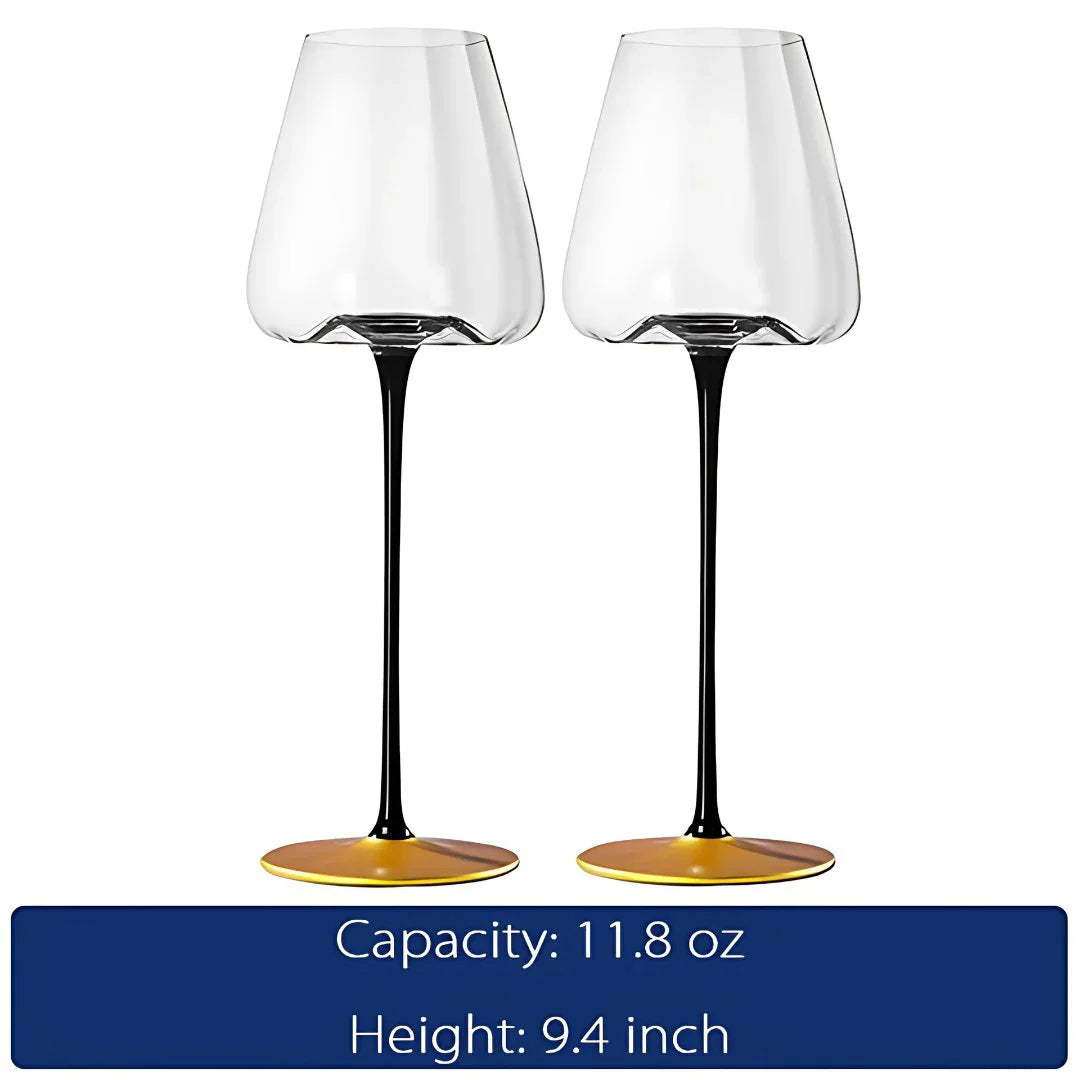 Black Stem Copper Base Wine Glass (Pack Of 2) (Made In Italy)