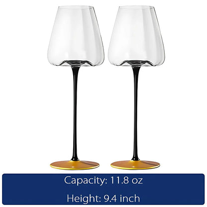 Black Stem Copper Base Wine Glass (Pack Of 2) (Made In Italy)