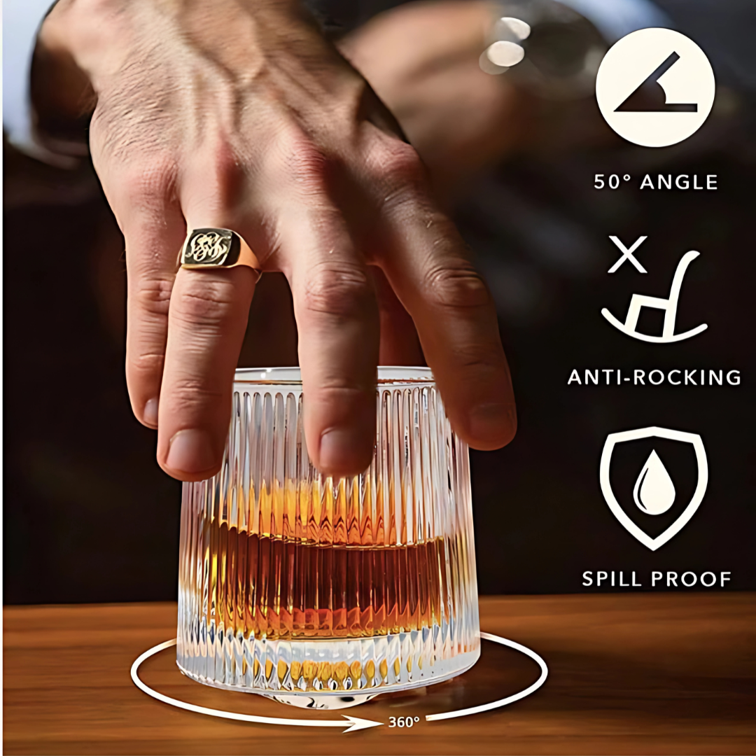 Revolving Vertical Stripped Whiskey Glass