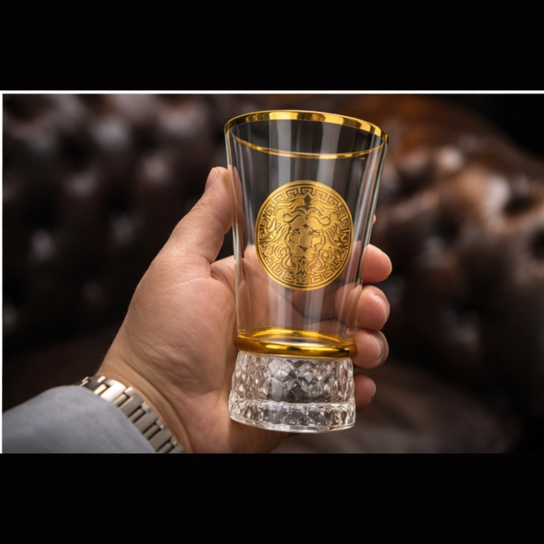 Lionheart Gold Crystal Tumbler - Set Of 6 - Made Of Bohemian Crystal