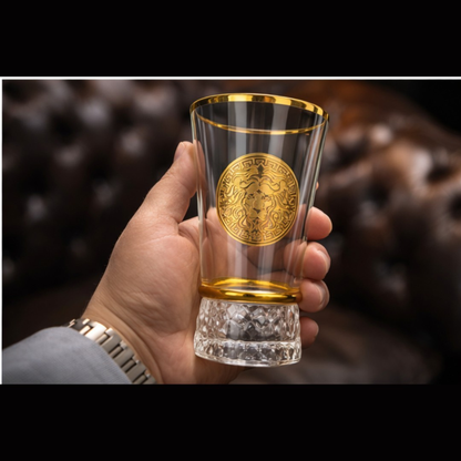 Lionheart Gold Crystal Tumbler - Set Of 6 - Made Of Bohemian Crystal