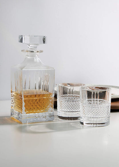 Regal Whiskey Decanter With 6 Glasses - Made In Italy