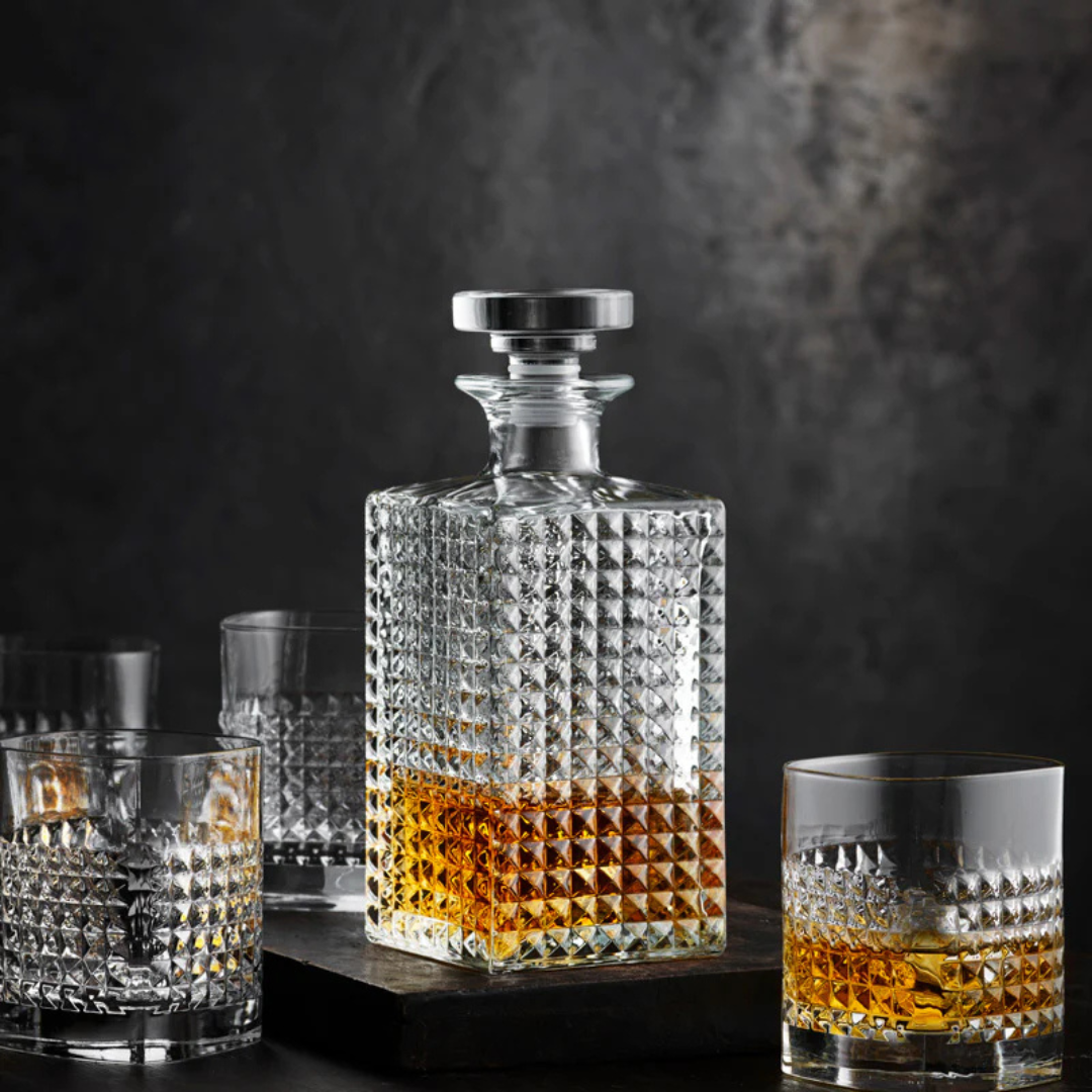 Dotted Crystal Whiskey Decanter - 1 Litre