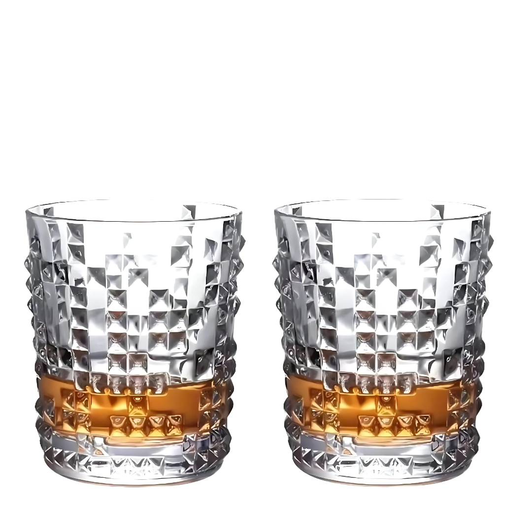 Dotty Crystal Whiskey Glass - Pack Of 6 (Made In Czech Republic)