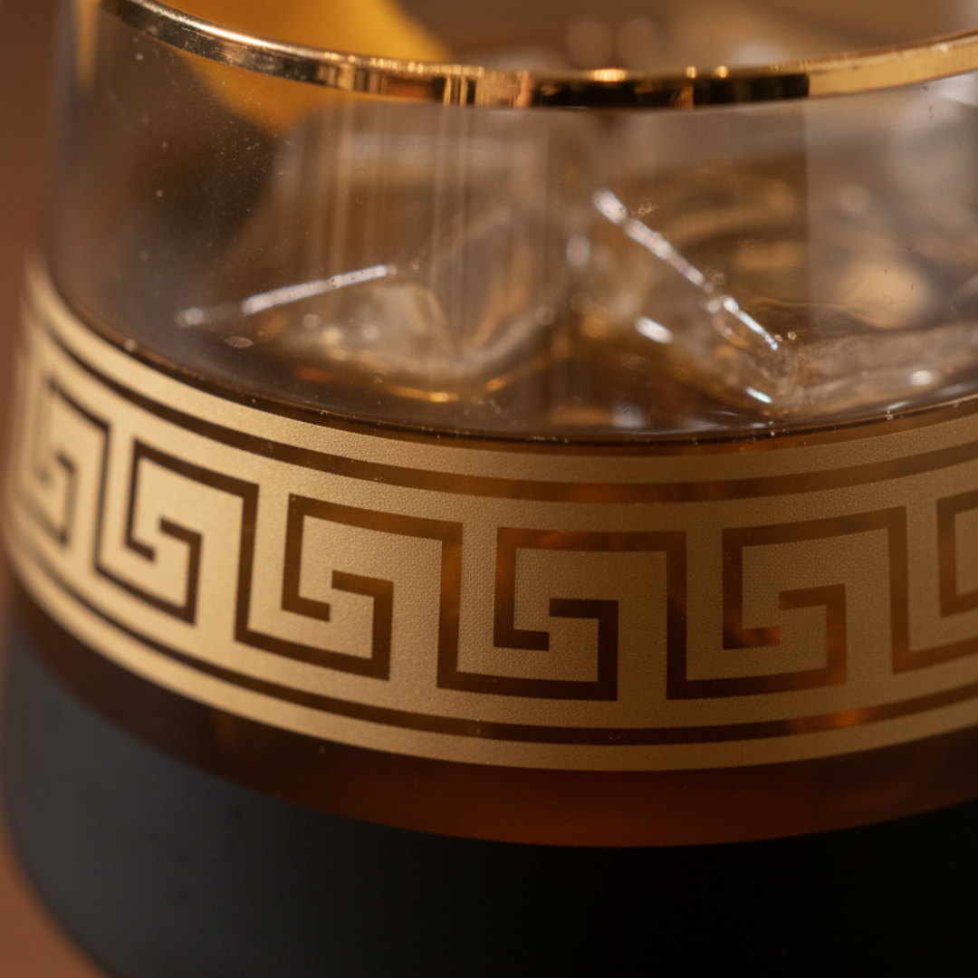 Onyx Sovereign Gold Whiskey Glass - Pack Of 6