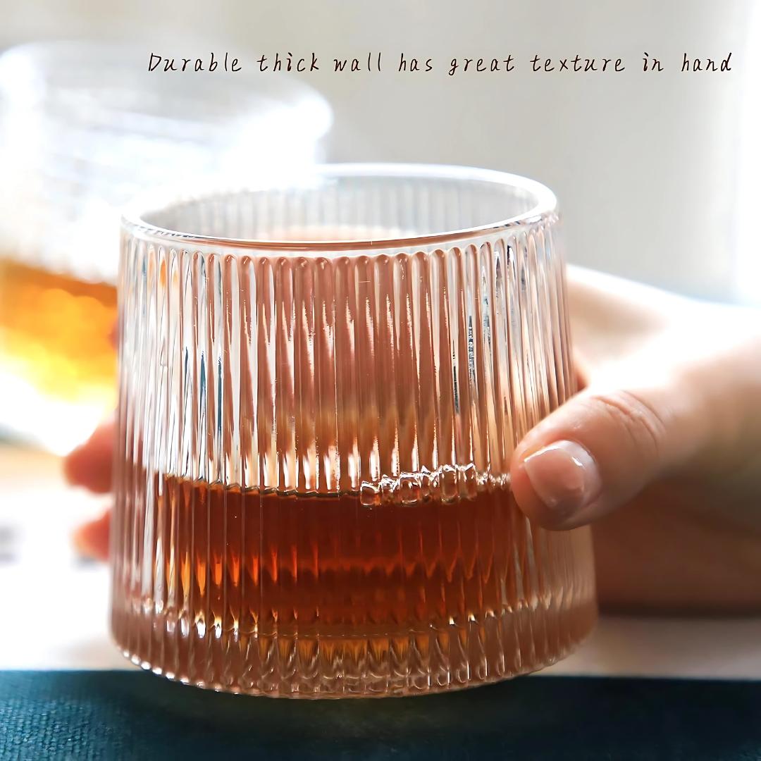 Revolving Vertical Stripped Whiskey Glass