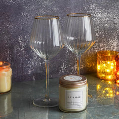 Gold Rim Wine Glass