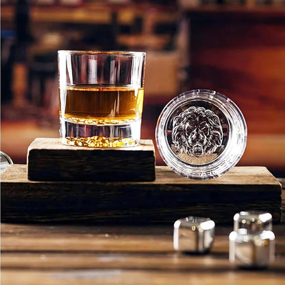 Lion Whiskey Glass - Heavy Crystal - Set Of 6