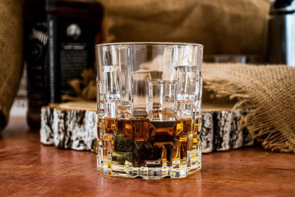 Crystal Cut Whiskey Glass - Made in Italy - Set of 6
