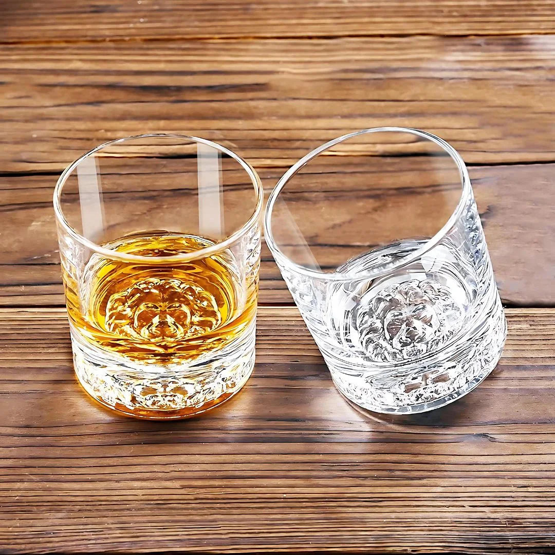 Lion Whiskey Glass - Heavy Crystal - Set Of 6