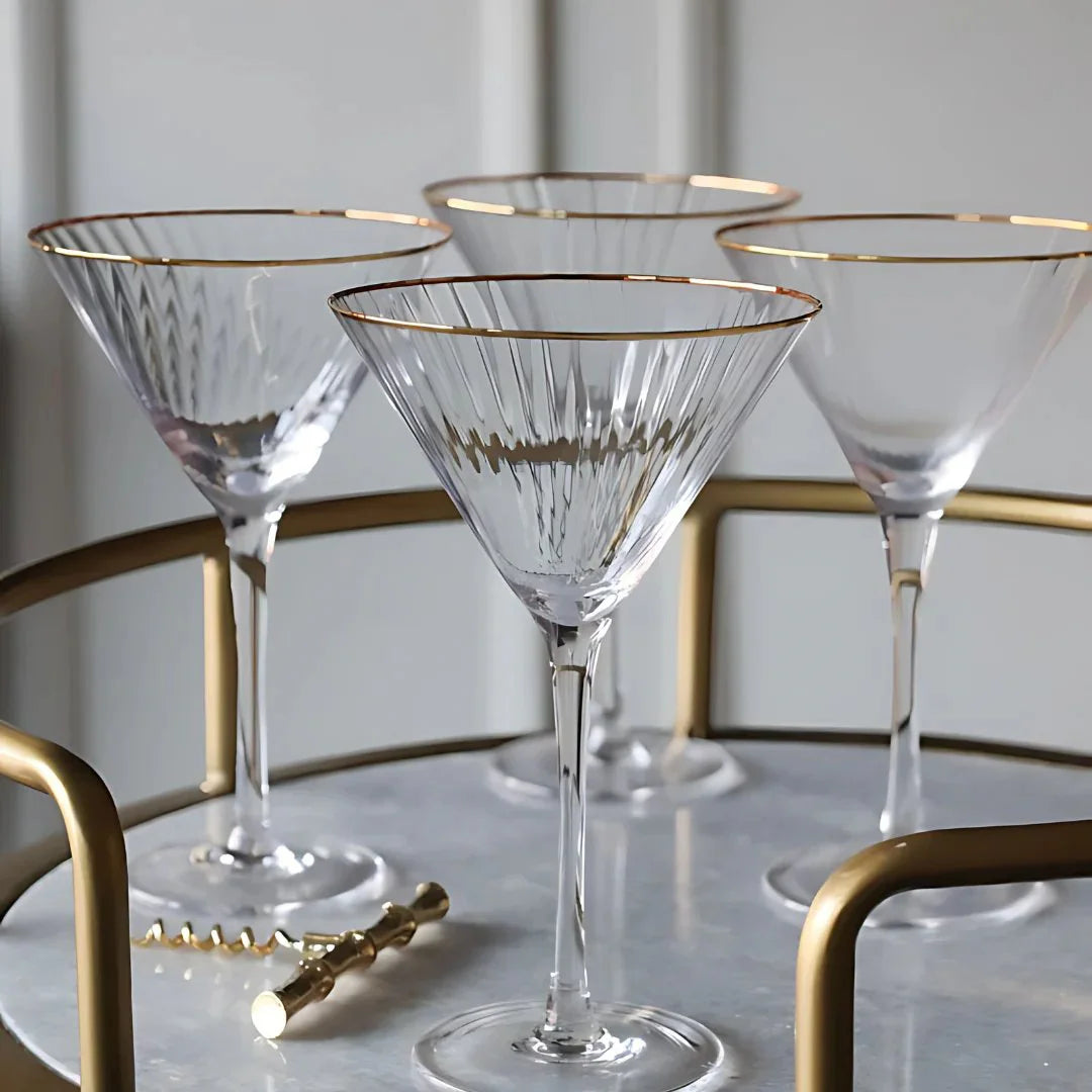Gold Rim Martini (Set Of 2)