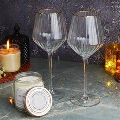 Gold Rim Wine Glass