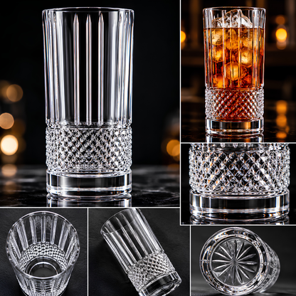 Quirky Crystal Hi Ball Glass – Set of 6 | Made in Italy