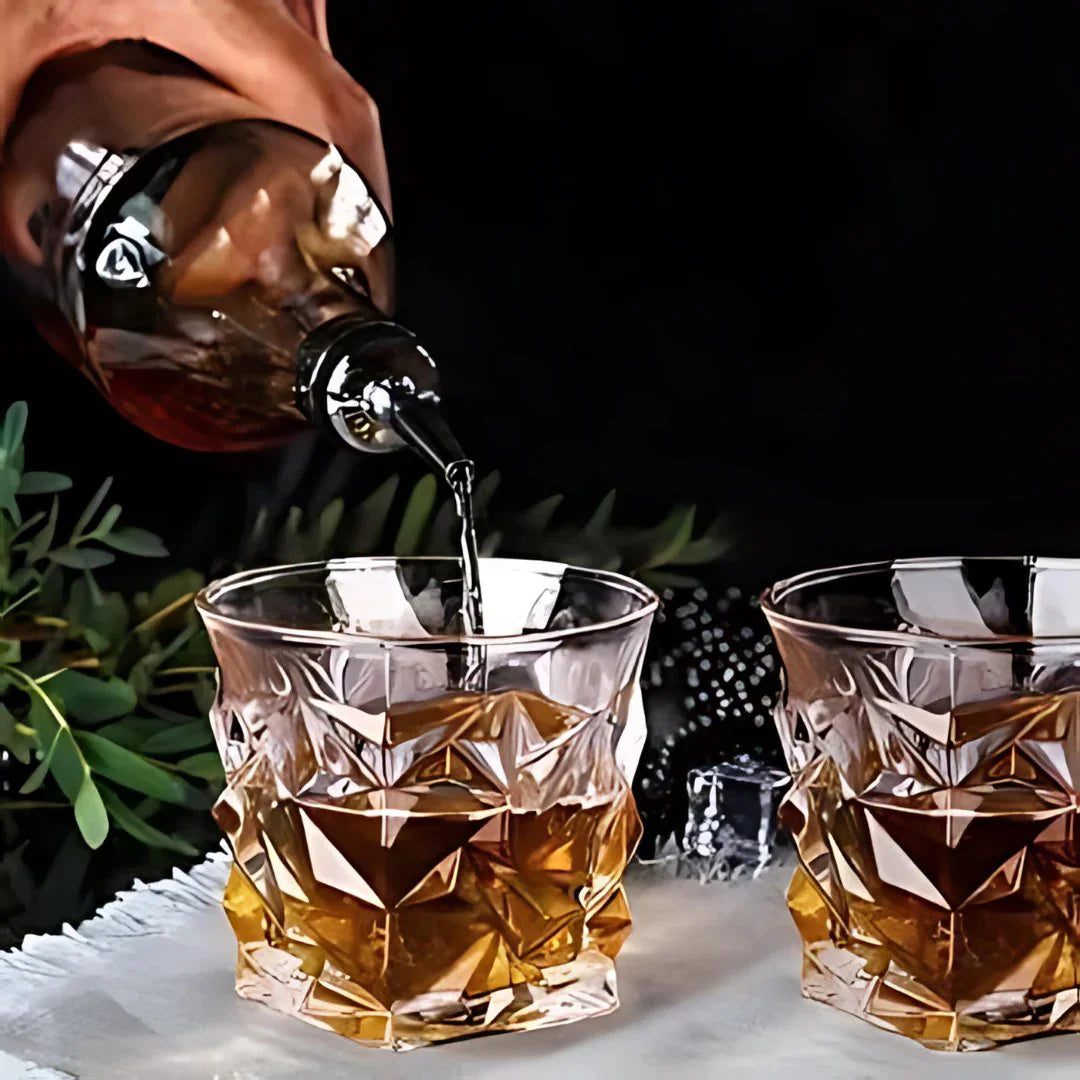 Glacier Cut Crystal Whiskey Glass - Set of 6 - Made In Italy