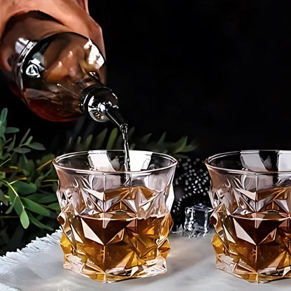 Glacier Cut Crystal Whiskey Glass - Set of 6 - Made In Italy