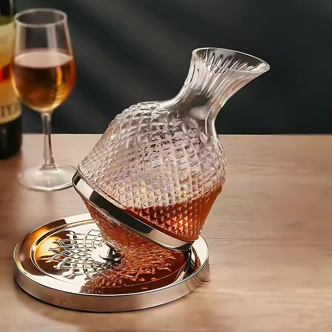 Rotating Crystal Wine Decanter