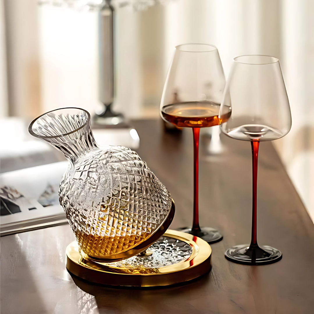Rotating Crystal Wine Decanter