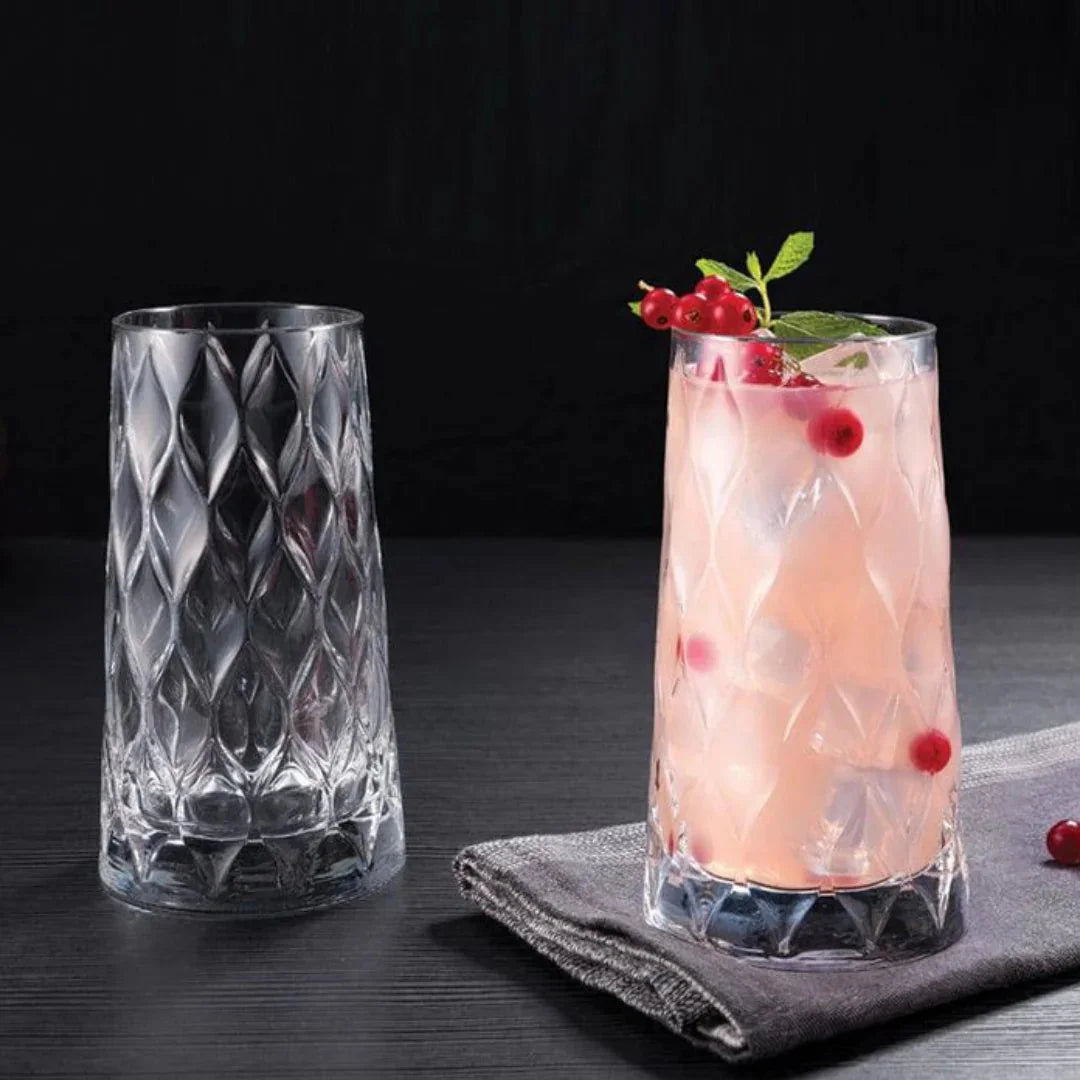 Leafy Hi Ball Glass (Made In Turkey) (Set Of 4)