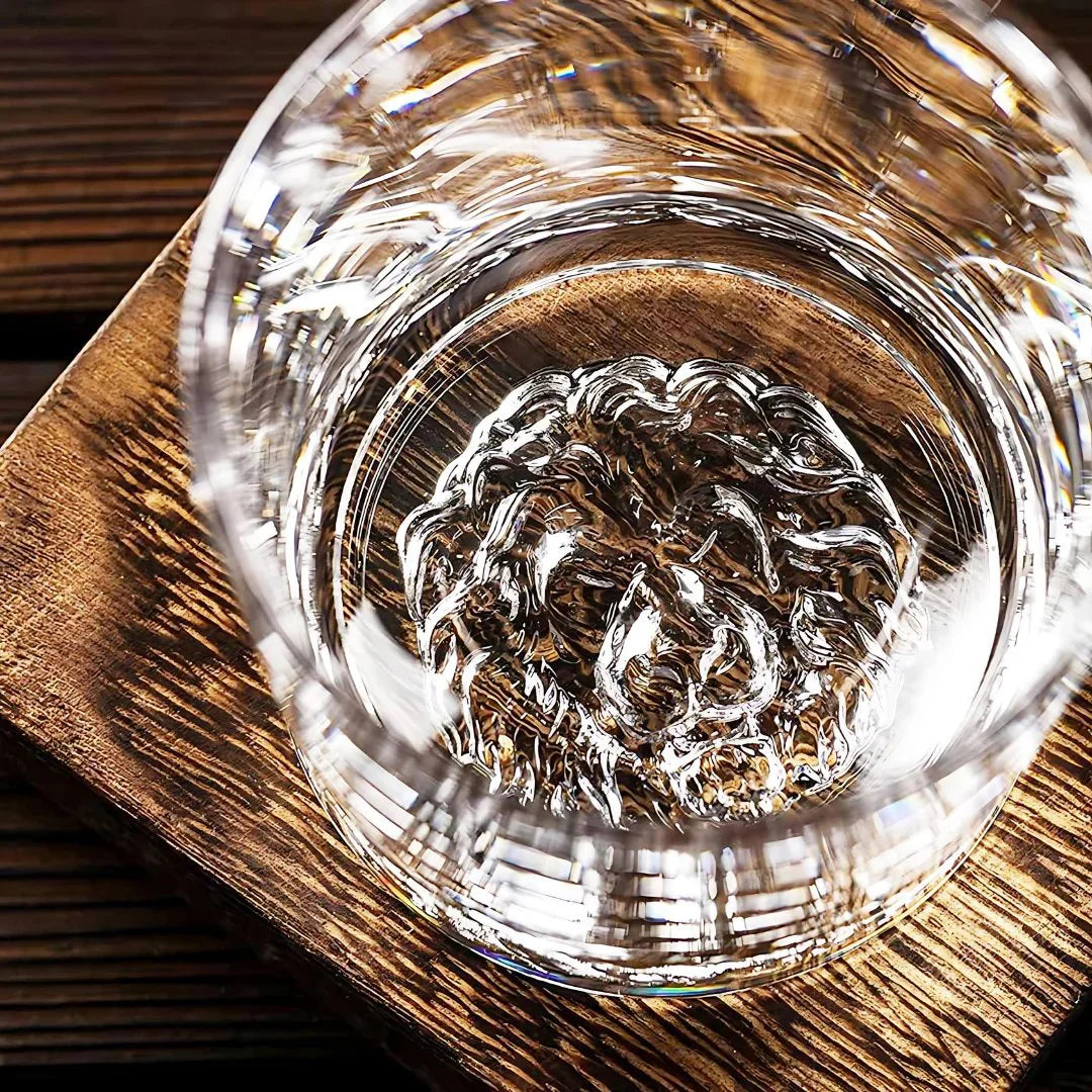 Lion Whiskey Glass - Heavy Crystal - Set Of 6