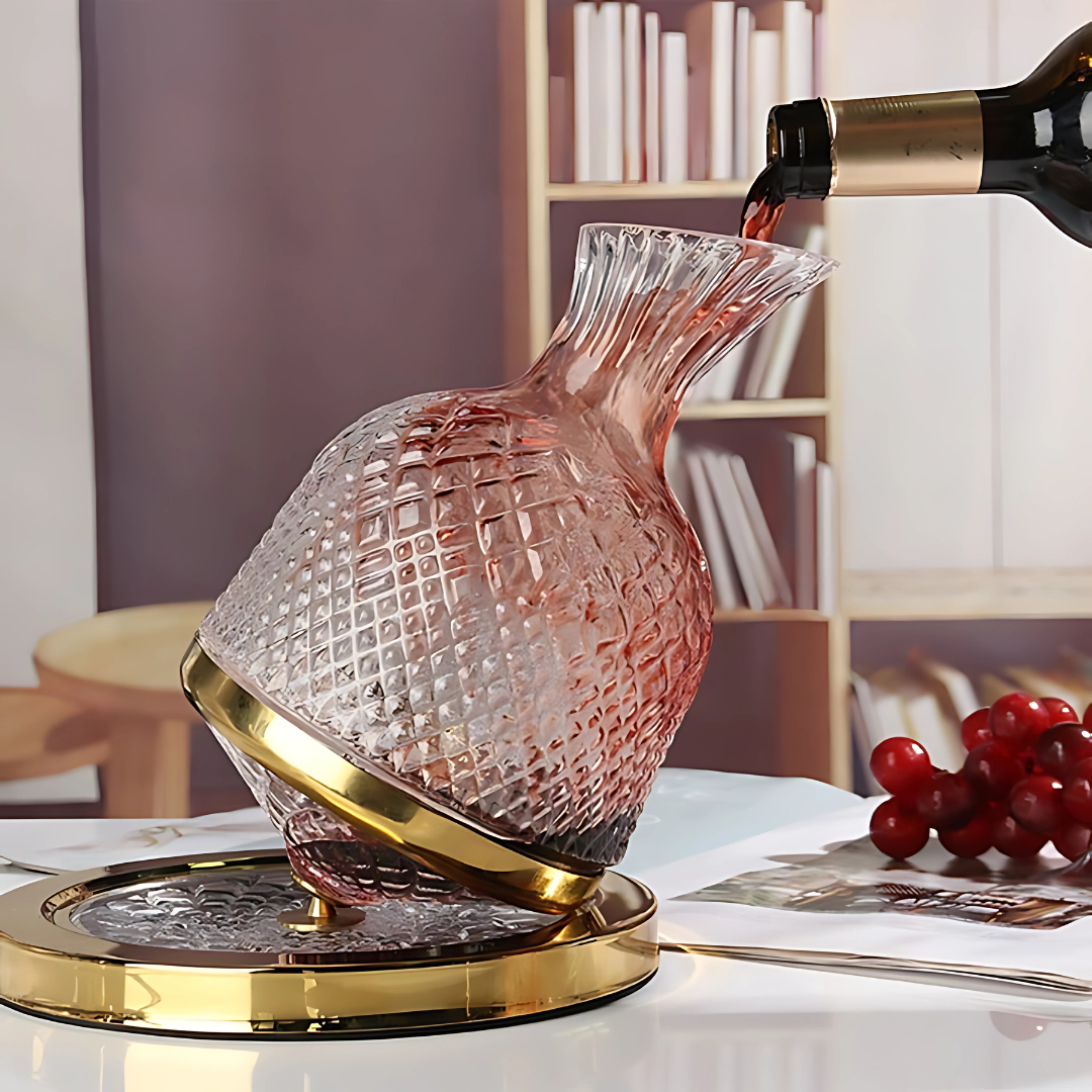 Rotating Crystal Wine Decanter