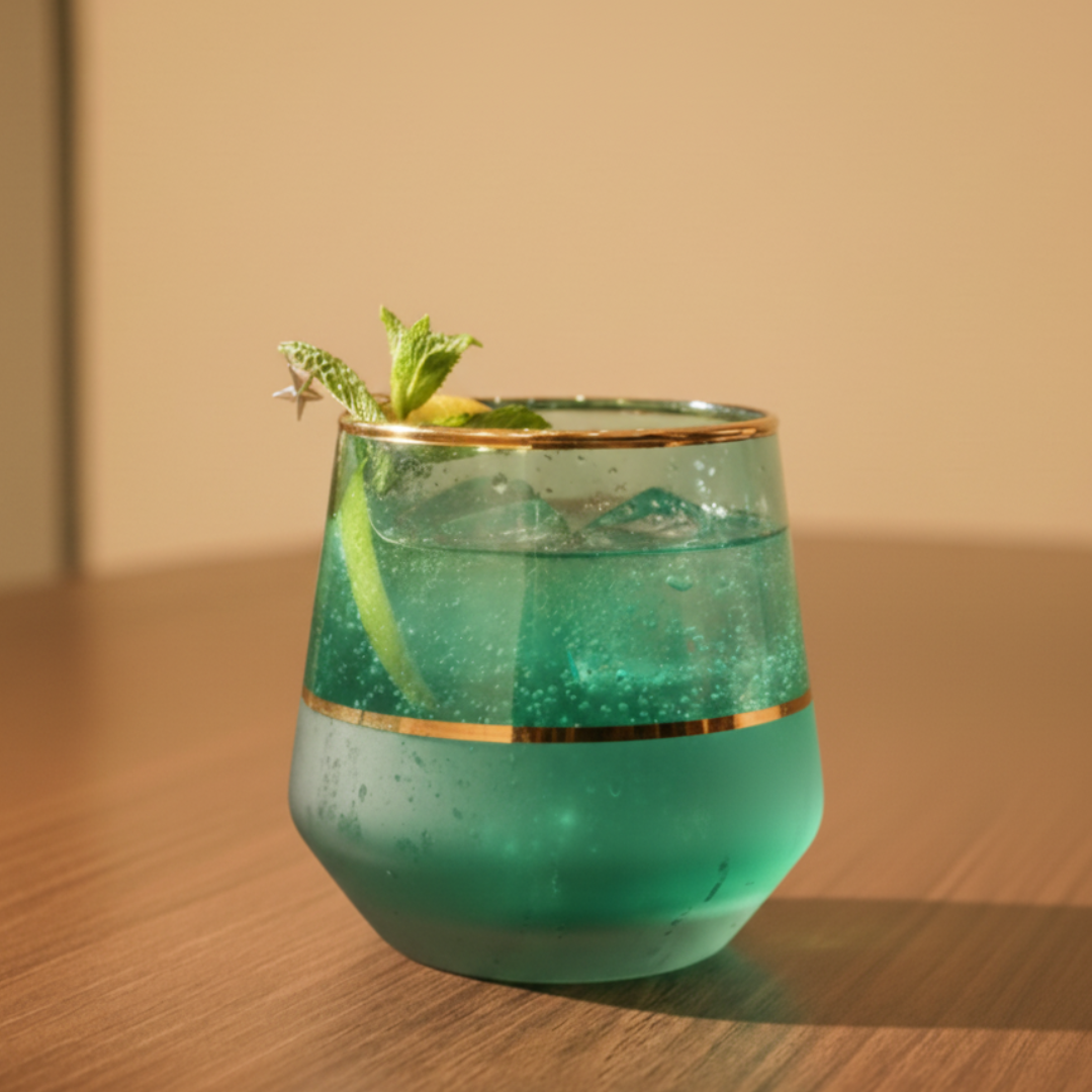 Emerald Gold Frost Whiskey Glass - Pack Of 4