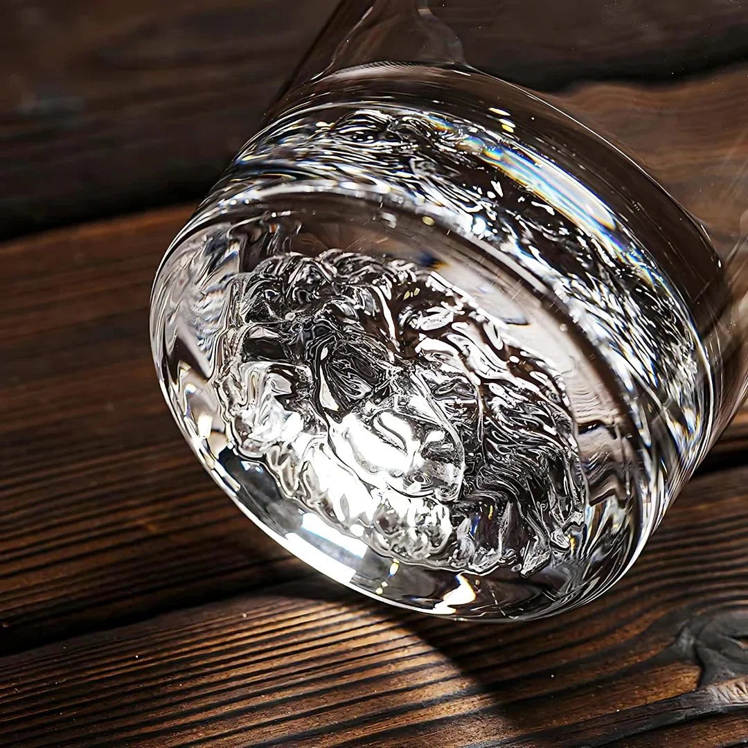Lion Whiskey Glass - Heavy Crystal - Set Of 6