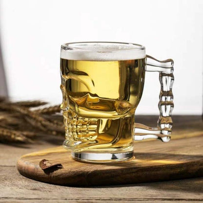 Collection of Beer Mugs with skull and creative designs.