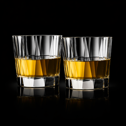 Crystal Ridge Whiskey Glass - Set Of 6 - Made In Italy
