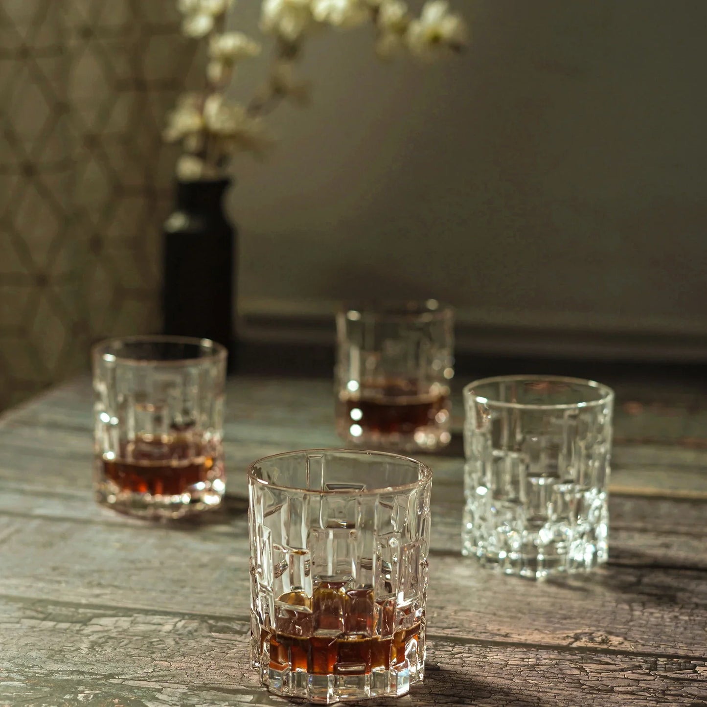 Crystal Cut Whiskey Glass - Made in Italy - Set of 6