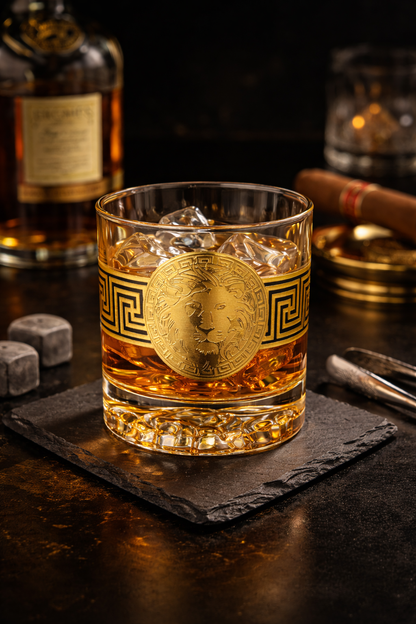 Lion Legacy Whiskey Glass - Set Of 6 - Real Gold Plated