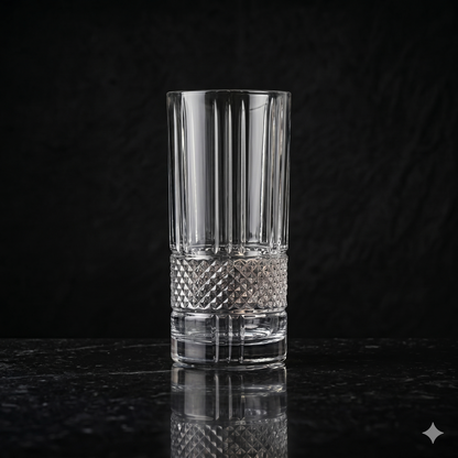 Quirky Crystal Hi Ball Glass – Set of 6 | Made in Italy