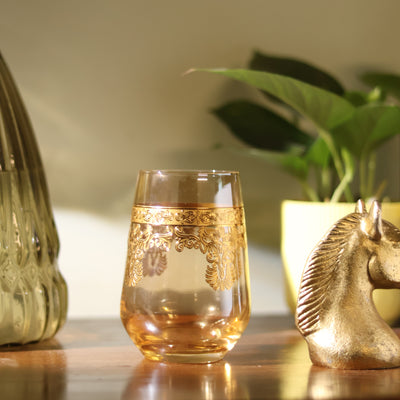 Emperors Gold Crystal Glass – Set of 6 - Made Of Bohemian Crystal