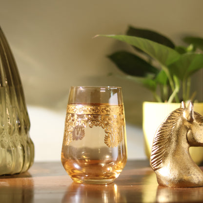 Emperors Gold Crystal Glass – Set of 6 - Made Of Bohemian Crystal