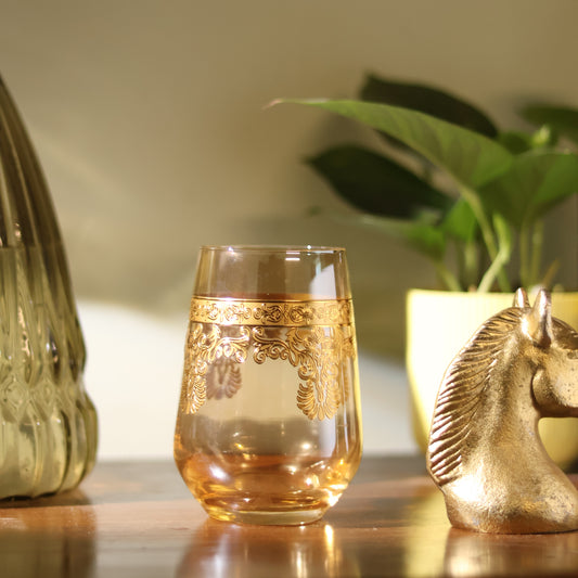 Emperors Gold Crystal Glass – Set of 6 - Made Of Bohemian Crystal