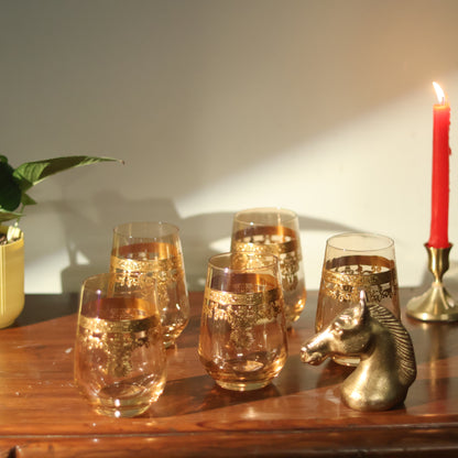 Emperors Gold Crystal Glass – Set of 6 - Made Of Bohemian Crystal