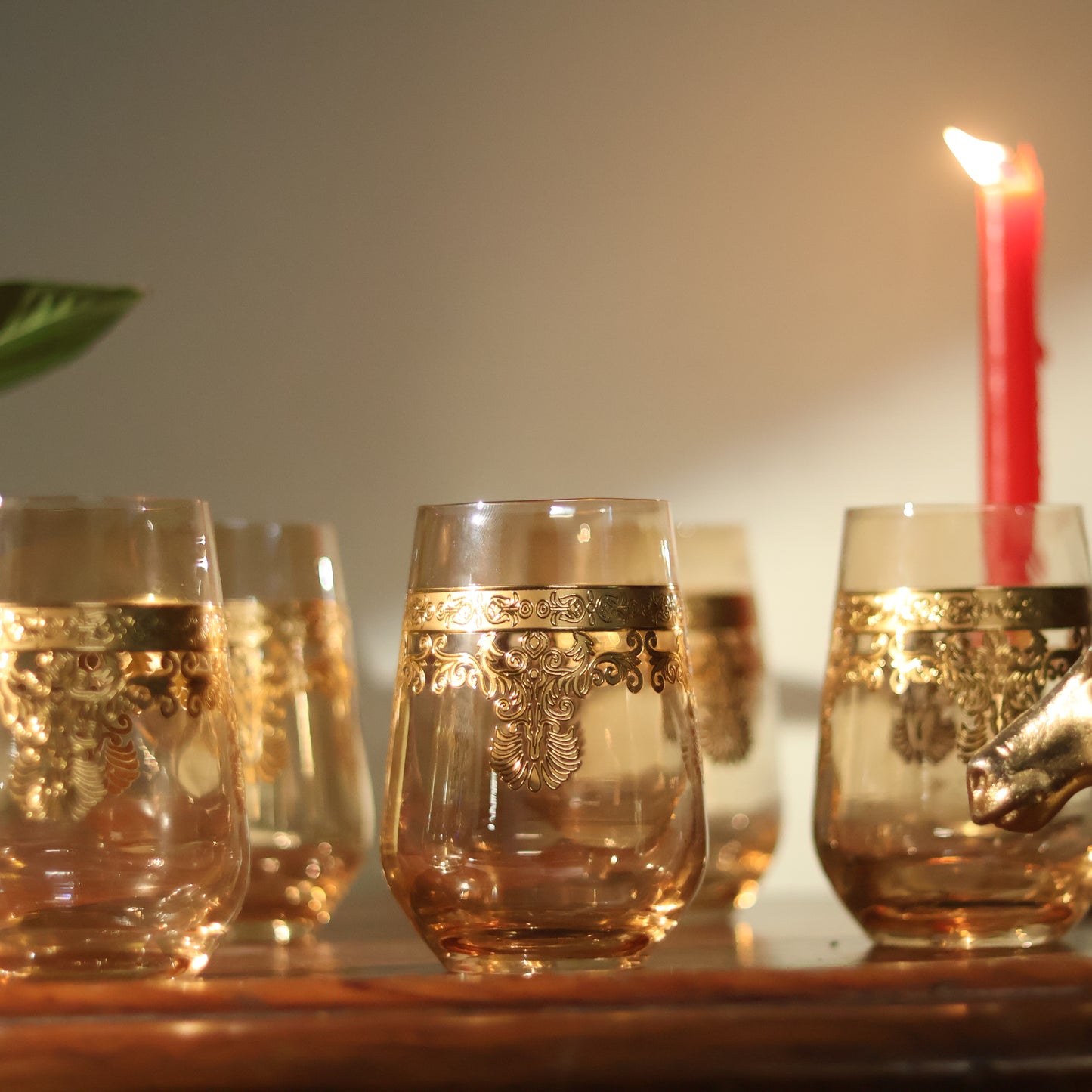 Emperors Gold Crystal Glass – Set of 6 - Made Of Bohemian Crystal