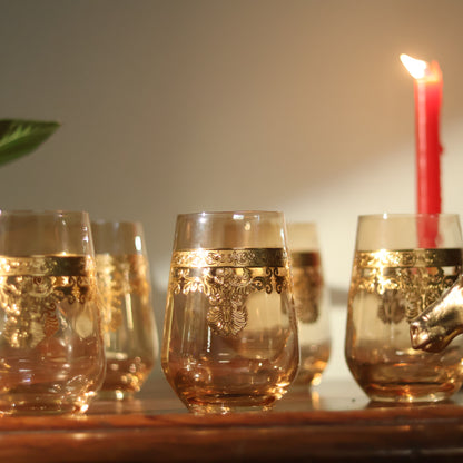 Emperors Gold Crystal Glass – Set of 6 - Made Of Bohemian Crystal