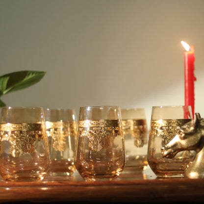 Emperors Gold Crystal Glass – Set of 6 - Made Of Bohemian Crystal
