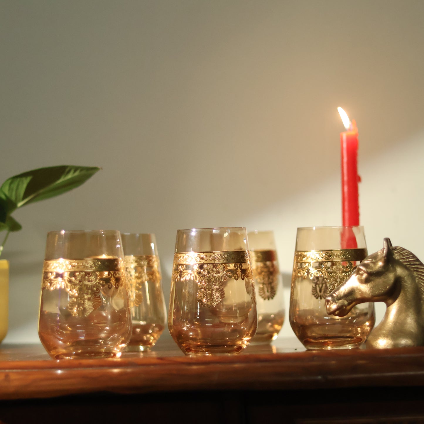 Emperors Gold Crystal Glass – Set of 6 - Made Of Bohemian Crystal