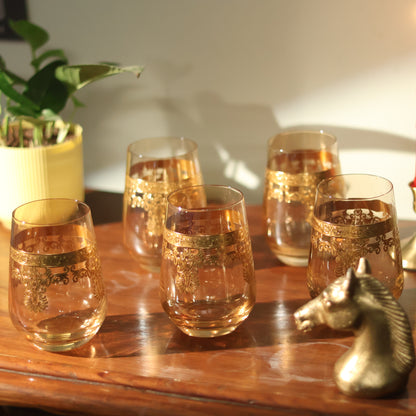 Emperors Gold Crystal Glass – Set of 6 - Made Of Bohemian Crystal