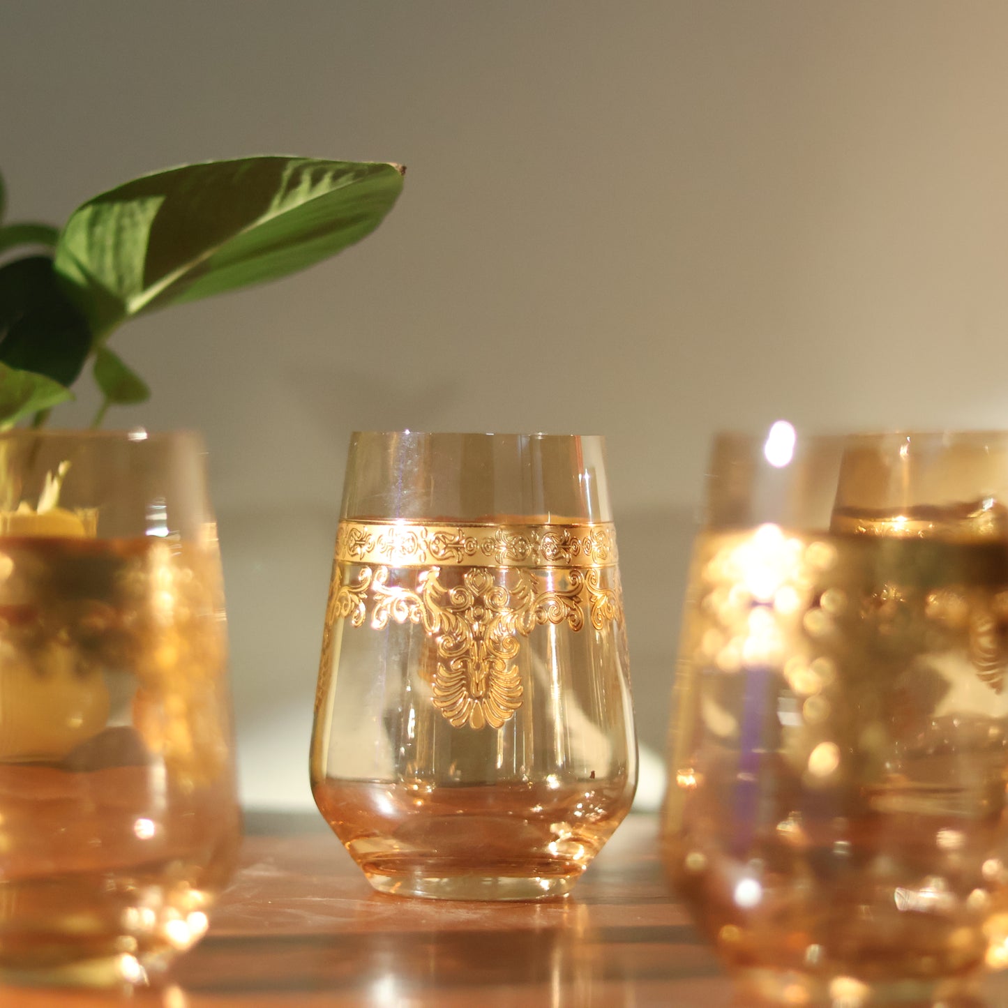 Emperors Gold Crystal Glass – Set of 6 - Made Of Bohemian Crystal