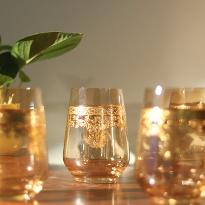 Emperors Gold Crystal Glass – Set of 6 - Made Of Bohemian Crystal
