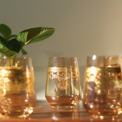 Emperors Gold Crystal Glass – Set of 6 - Made Of Bohemian Crystal