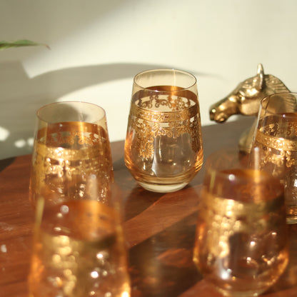 Emperors Gold Crystal Glass – Set of 6 - Made Of Bohemian Crystal