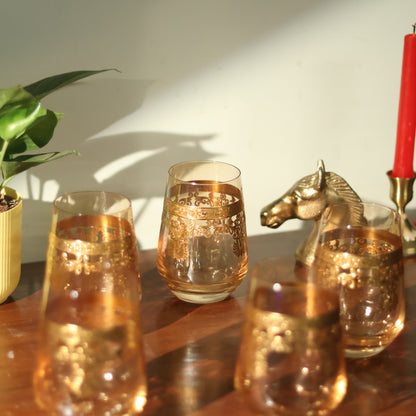 Emperors Gold Crystal Glass – Set of 6 - Made Of Bohemian Crystal